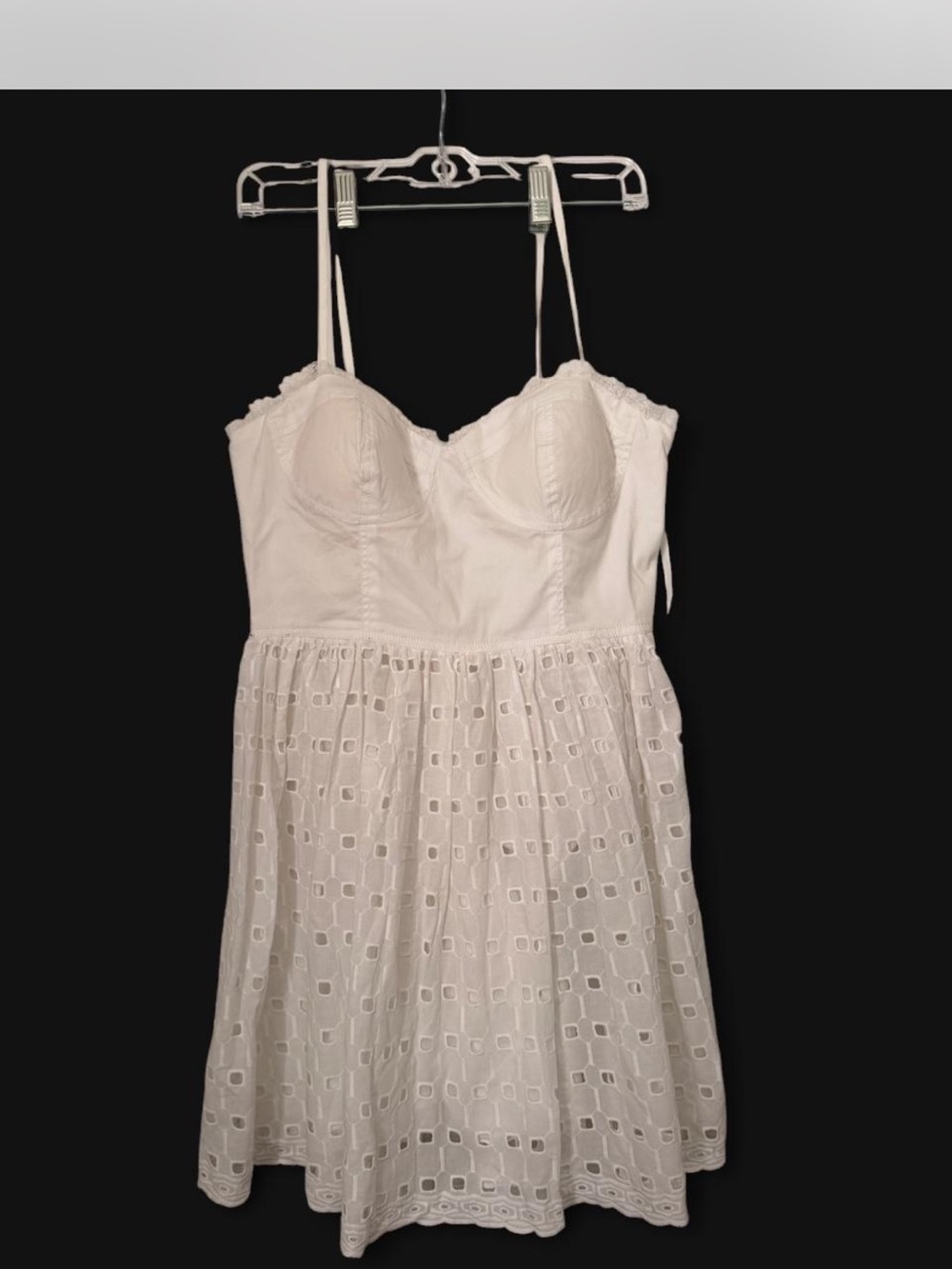 Gianni Bini white Eyelet Bustier Mini Dress